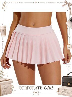 Women's Mini Skirt Elastic Waist Stretchy Pleated A-Line Sexy Clubwear